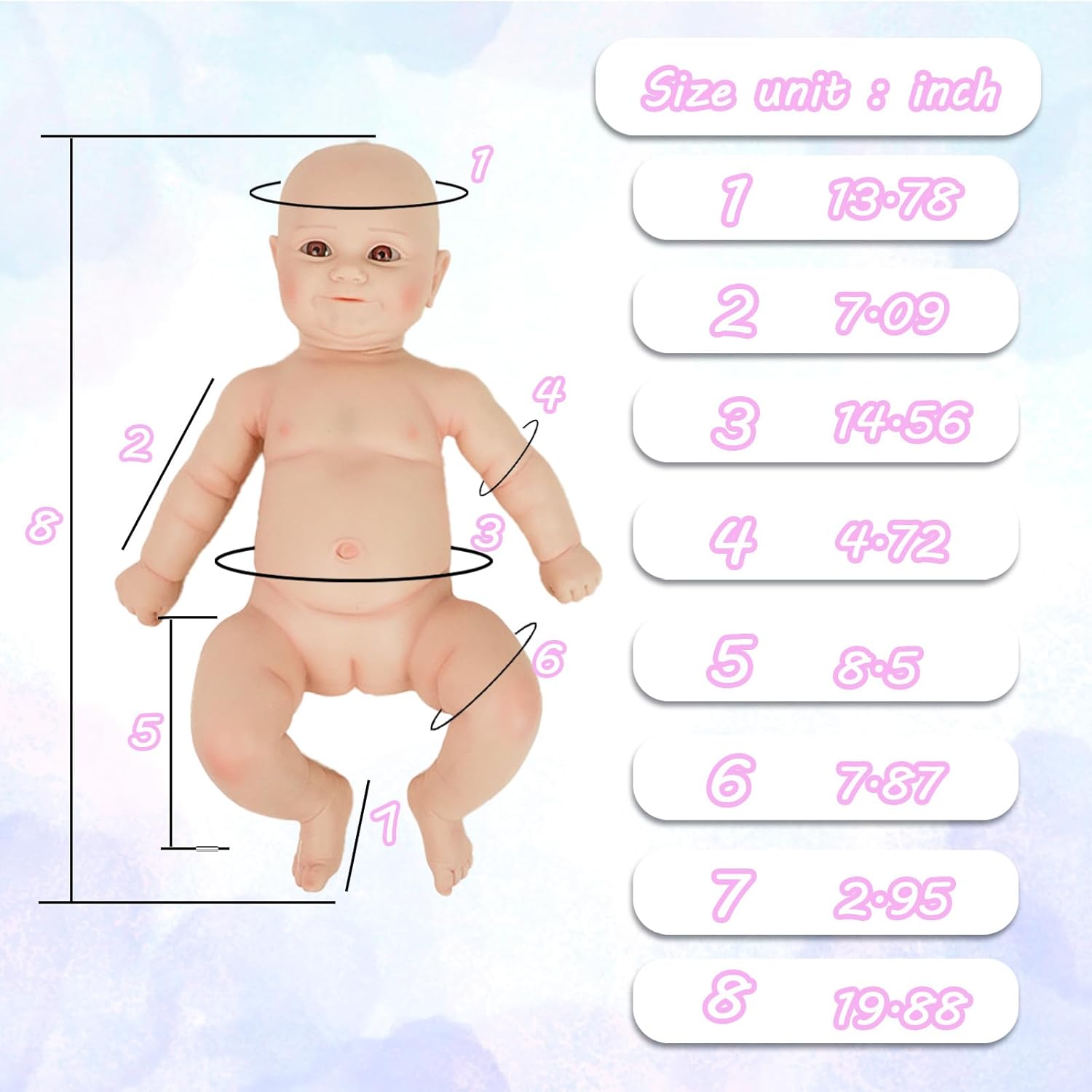 Silicone Reborn Baby Dolls 1:1 Silicone Smile Doll Realistic Reborn Baby Dolls