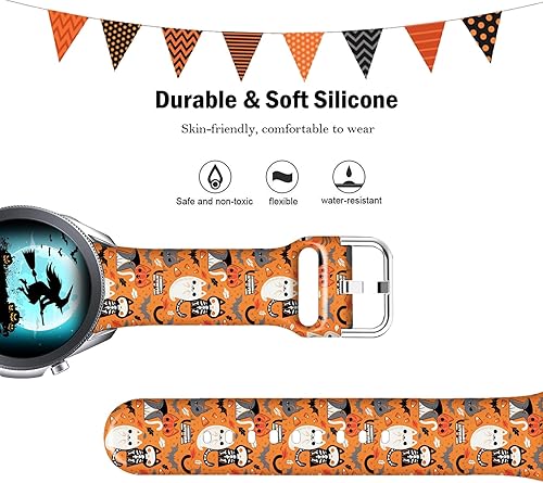 Miniatura 3 de Correa de silicona floral de Navidad de 0.787 pulgadas compatible con Samsung Watch Active 2 de 1.575 pulgadas, 1.654 pulgadas, correa de repuesto