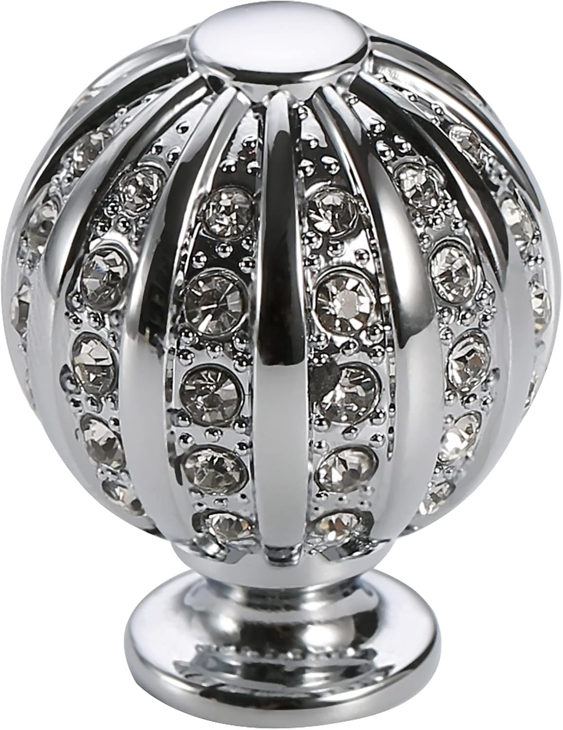 Alzassbg 5 Pack Polished Chrome Cabinet Knobs, 1 Inch(27mm) Diameter Round Crystal Knobs for Cabinets and Drawers AL1078CP