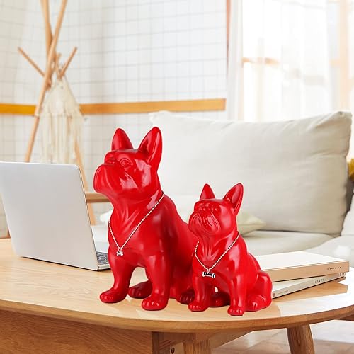 Miniatura 2 de suruim Escultura de bulldog francés de resina, decoración del hogar, figura coleccionable moderna, estatua de perro, estatua de bulldog,