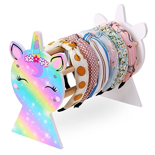 Basumee Soporte para diadema para niñas, organizador de diadema para el cabello, soporte de unicornio para el cabello, organizador de diadema,