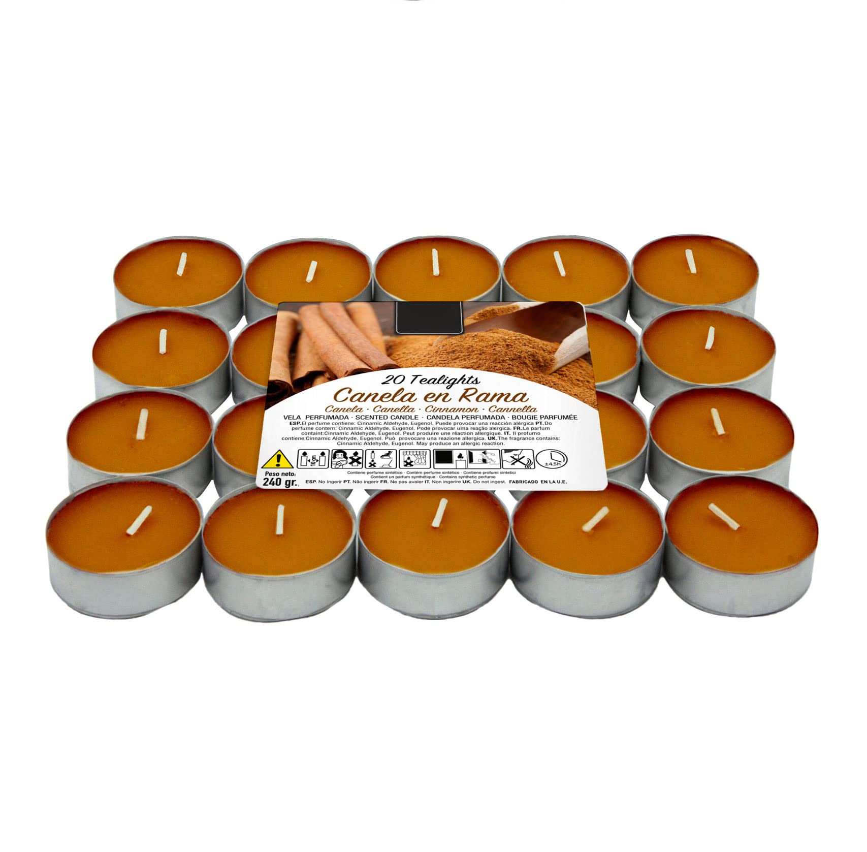 Lumar Aromatic Velas de té aromáticas (Canela en Rama Pack 20 Velas)