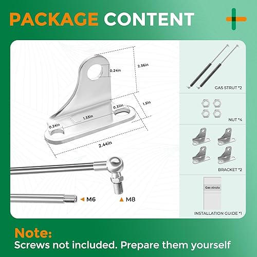 Miniatura 3 de Soporte de resorte de amortiguador de gas de 20 pulgadas, 35 lb156N, para puerta de casa rodante, tapa de almacenamiento, puerta de sótano,