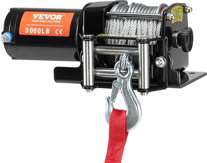 Cabrestante Eléctrico VEVOR 3000 lb 12V con Cable de Acero y Control Remoto miniatura 11