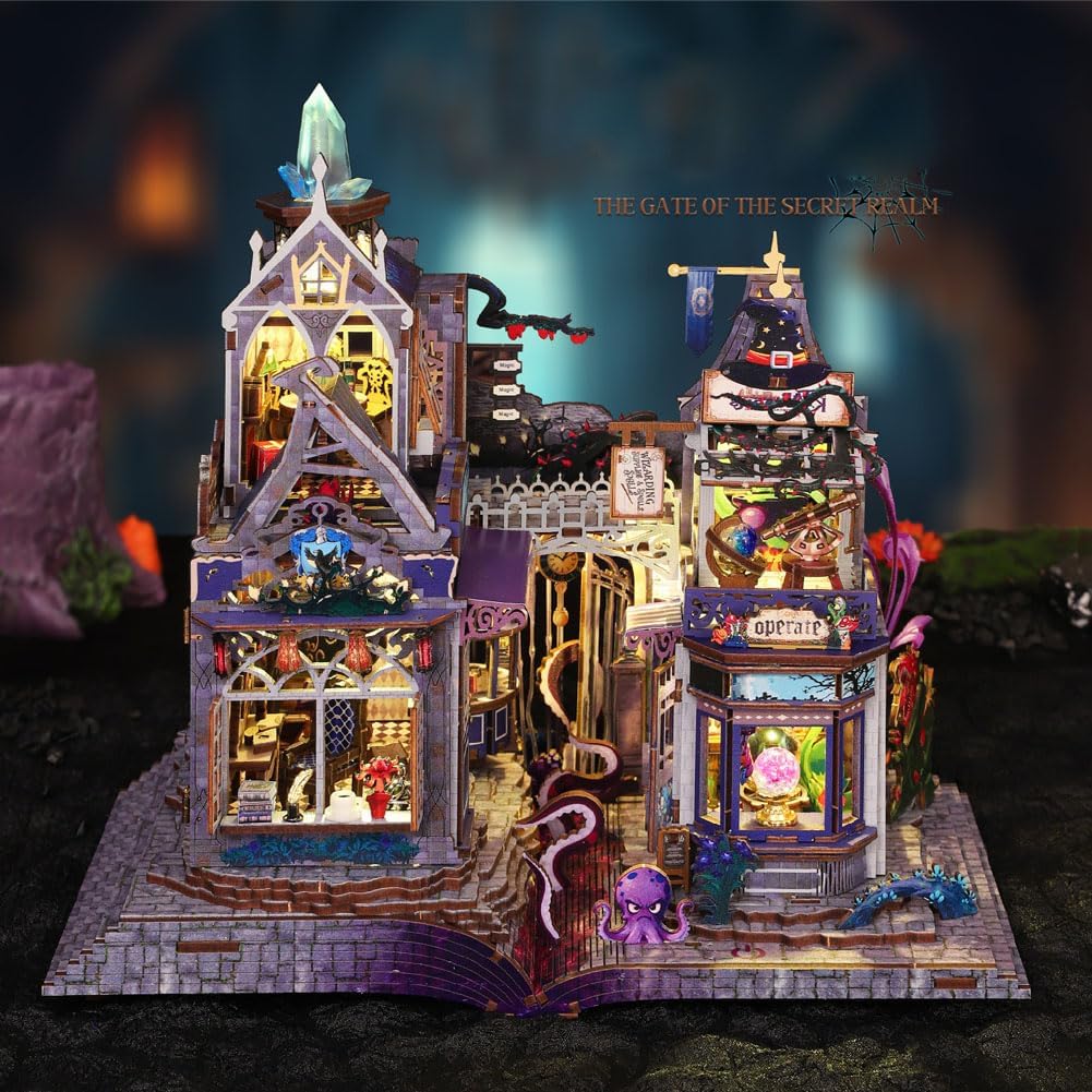 DIY Miniature Dollhouse Kit Magic Store Furniture Accessories Dolls House with LED Light Mini Mysterious Building Model Toy for Adult Teen Birthday Gift