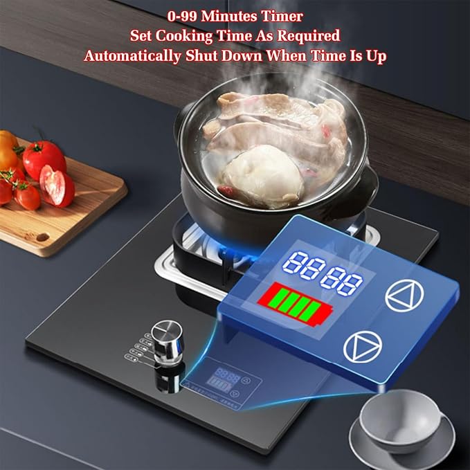 Estufa de Gas 1 Quemador 5.2KW, Encimera de Cocina con Temporizador miniatura 5