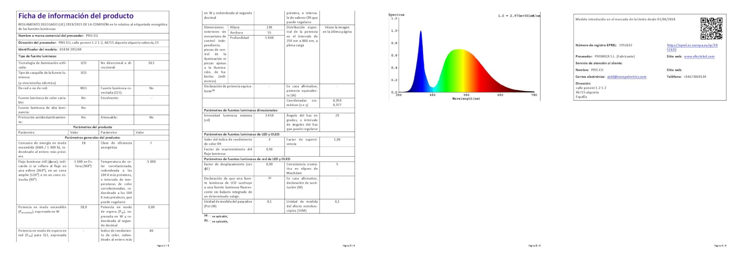LEDKIA LIGHTING Bañador de Pared LED 18W IP65 100cm Enlazable WALL WASHER 5000K Blanco Frío