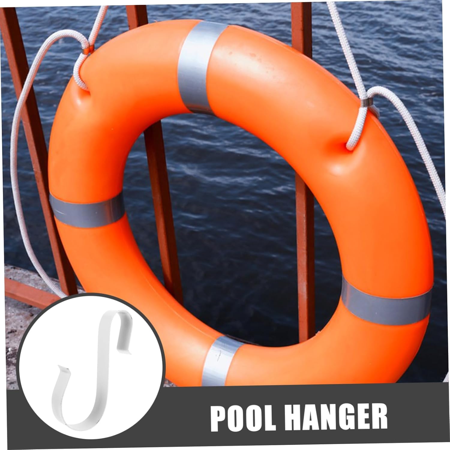 4pcs Swimming Pool Hanger Boat Hanging Storage Ring Hanger Pool Safety Hook Easy Maintenance Hook