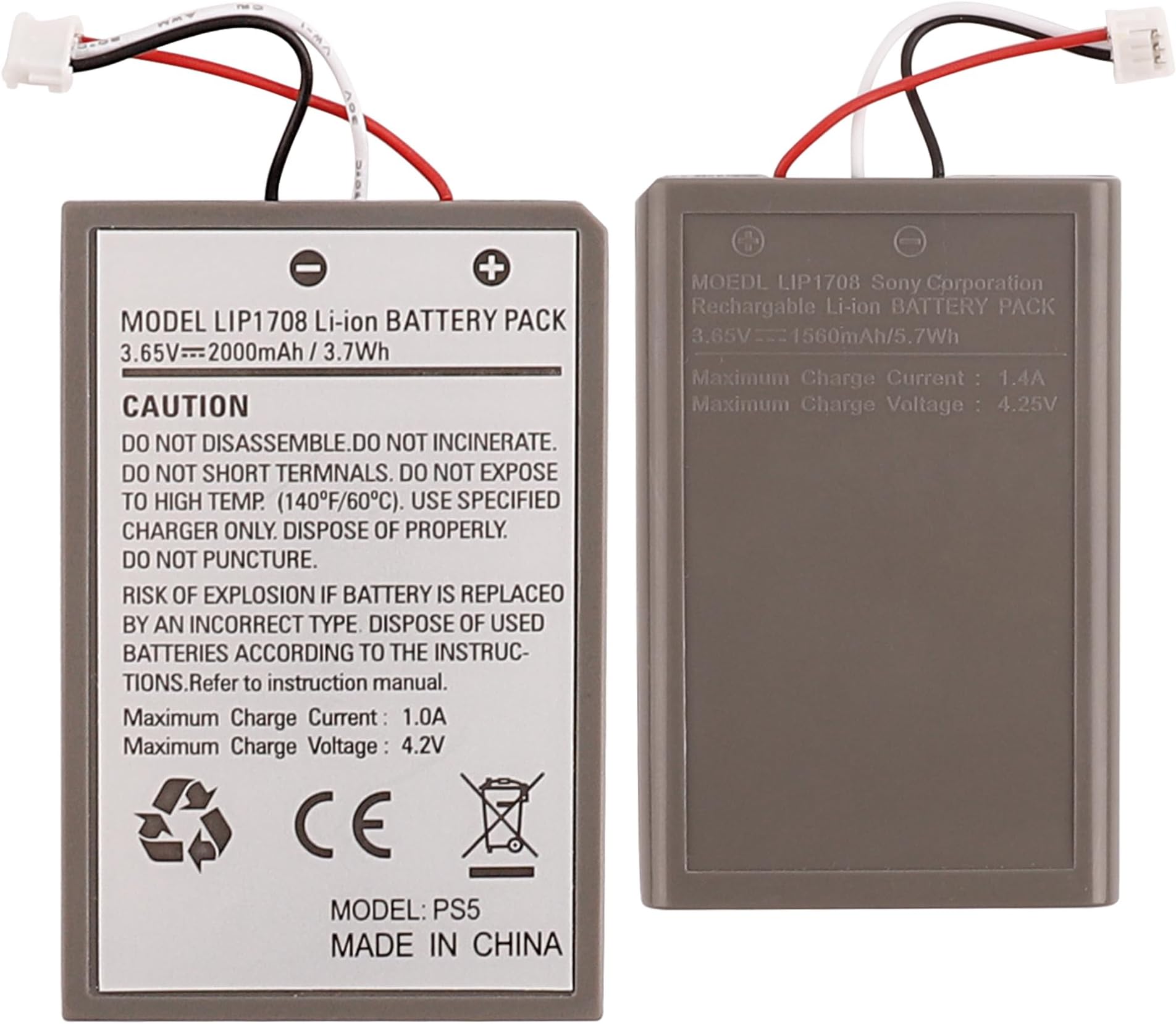 Replacement Battery LIP1708 Compatible with Sony PS5 Gamepad Battery Replacement Handle Controller Duelsense
