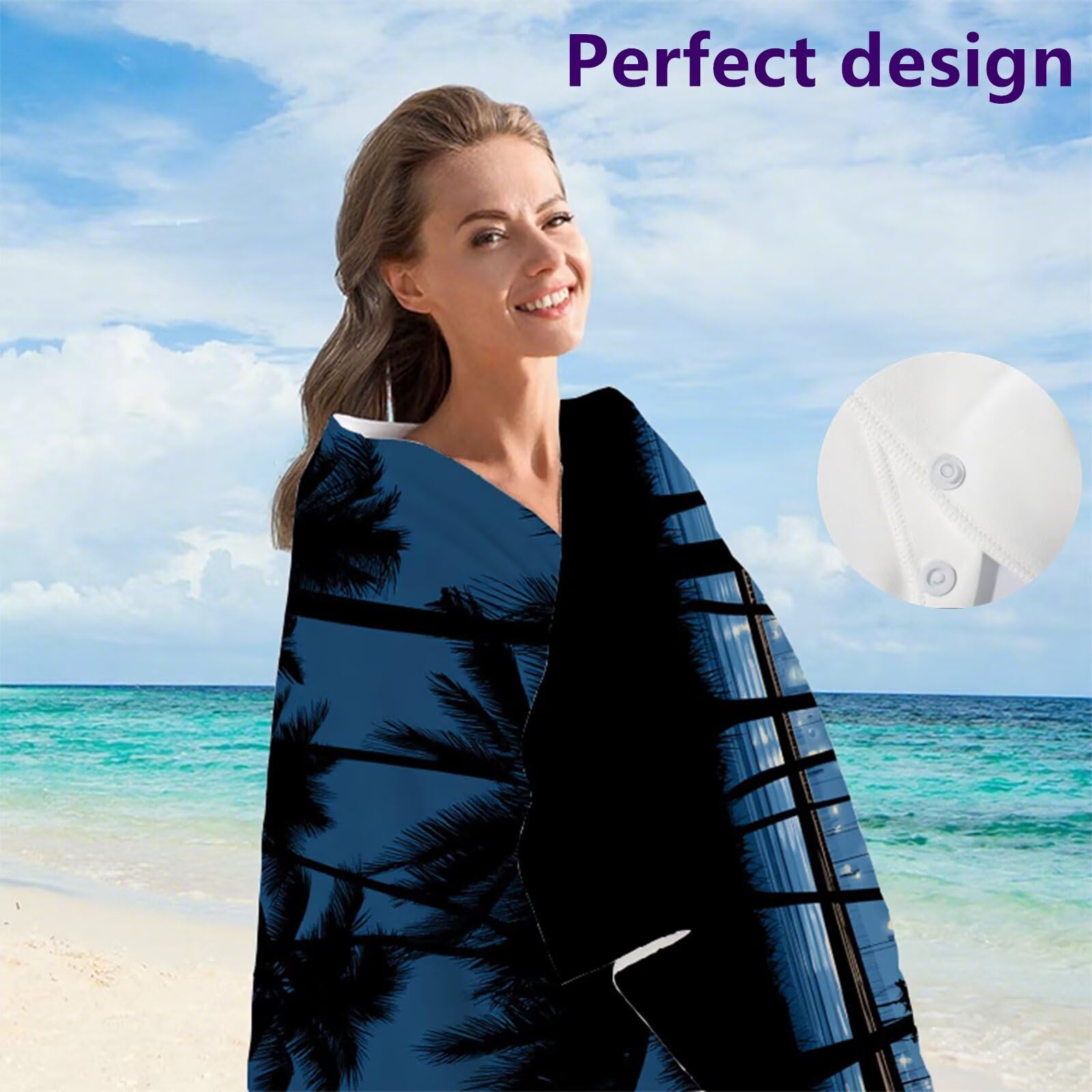 Toalla de Playa Microfibra 90x200 cm Toallas Baño Grandes, Toalla Playa Sin Arena, Absorbente Ligera Secado Rápido Toalla Gimnasio, con Bolsa para Yoga Viajes Gimnasio y Deportes( Árbol Negro) G1-1122