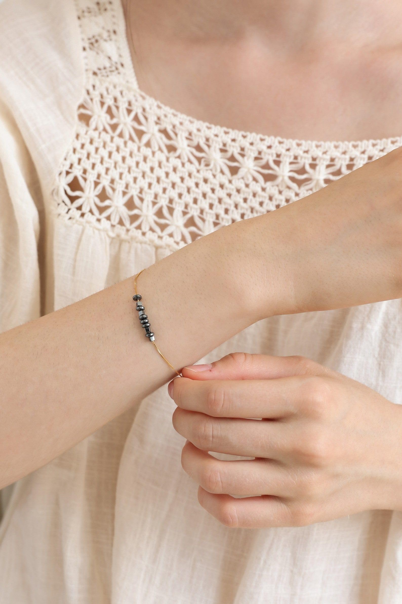 Pulsera de Código de Morse Personalizada con Piedra Obsidiana plata de ley 925 Te amo Código de Morse Personalizado de Mensajes Ocultos Joyería Pulsera