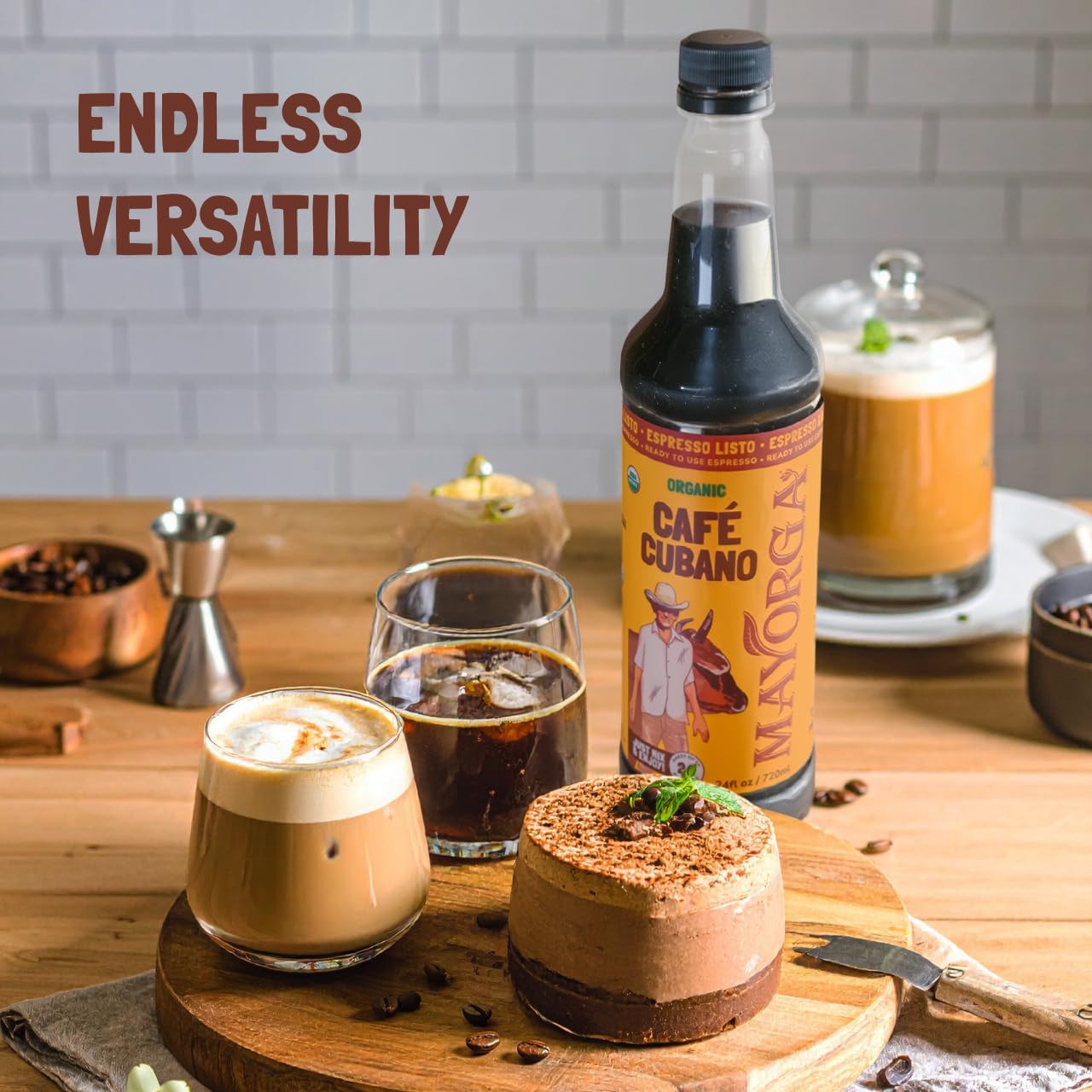 Mayorga Espresso Listo Coffee Concentrate, Organic Espresso Ready-to-Drink Coffee, 24 Servings Bottle, Bold Smooth Flavor, Cold Brew Coffee, Barista-Quality, Sustainably Sourced - 24.35 fl oz