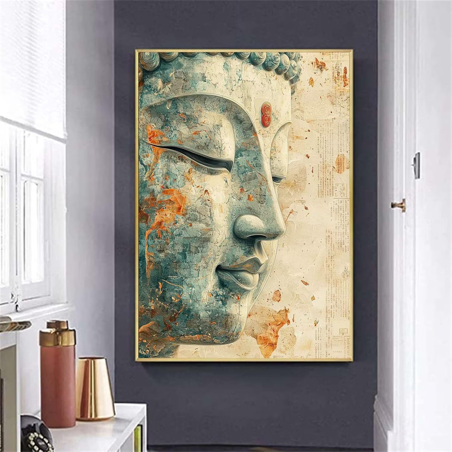 Peinture Numero Adulte Bouddha religieux toile Peinture Par Numero DIY Adulte, Débutants Kit Acrylique, Adultes Créatifs Art, Activité Manuelle, pour Décoration Murale 80x100 cm (Sans Cadre) Q-463