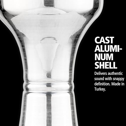 Miniatura 2 de Meinl Percussion Darbuka con carcasa de aluminio liso fabricado en Turquía, cabeza sintética ajustable de 6 12 pulgadas, 2 años de garantía, (HE-102)