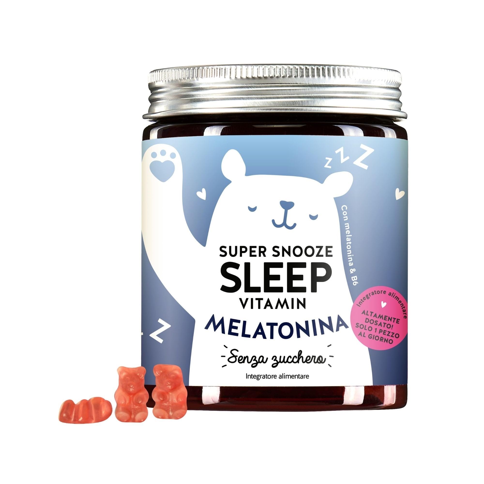 Bears with Benefits - Sleep, Integratore Alimentare a base di Vitamina B6, Passiflora, Melatonina, per facilitare l'addormentamento e favorire un sonno tranquillo - 45 Caramelle Gommose
