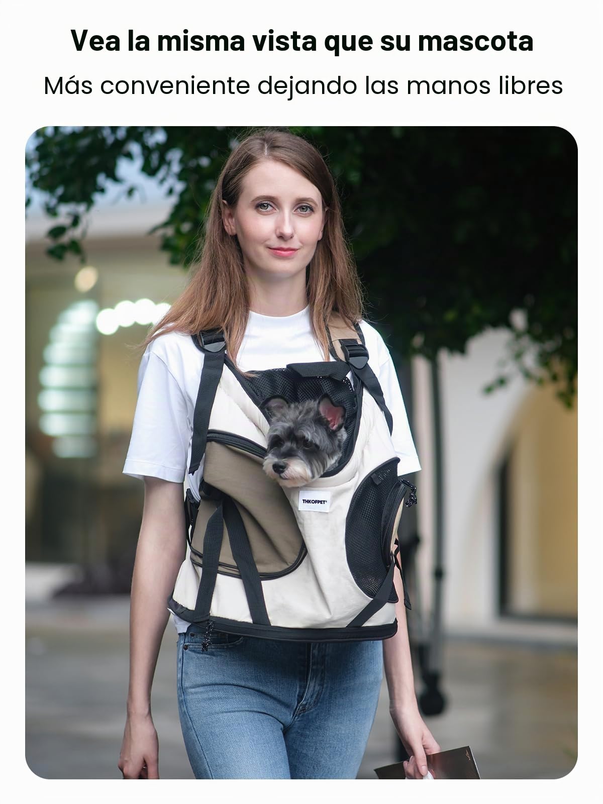 Mochila portaperros, Bolsa de Transporte para Perros pequeños y medianos y Gatos, Mochila para Perros de hasta 8,5 kg, Transpirable y cómoda para Mascotas(Negro)