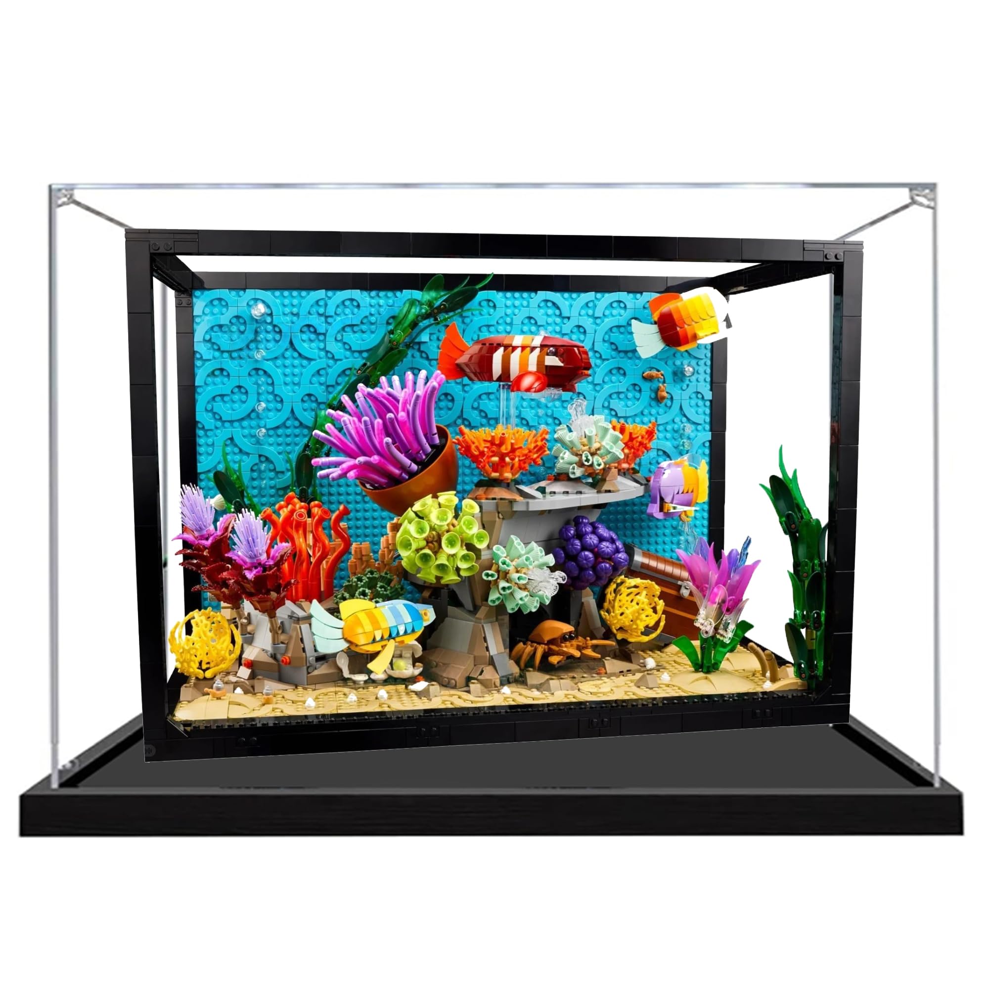 Acrylic Display Case for Lego 10366 Tropical Aquarium,Showcase,Protect & Decorate Model with Dustproof Storage Size 21.6 x 11.8 x 15.7 in