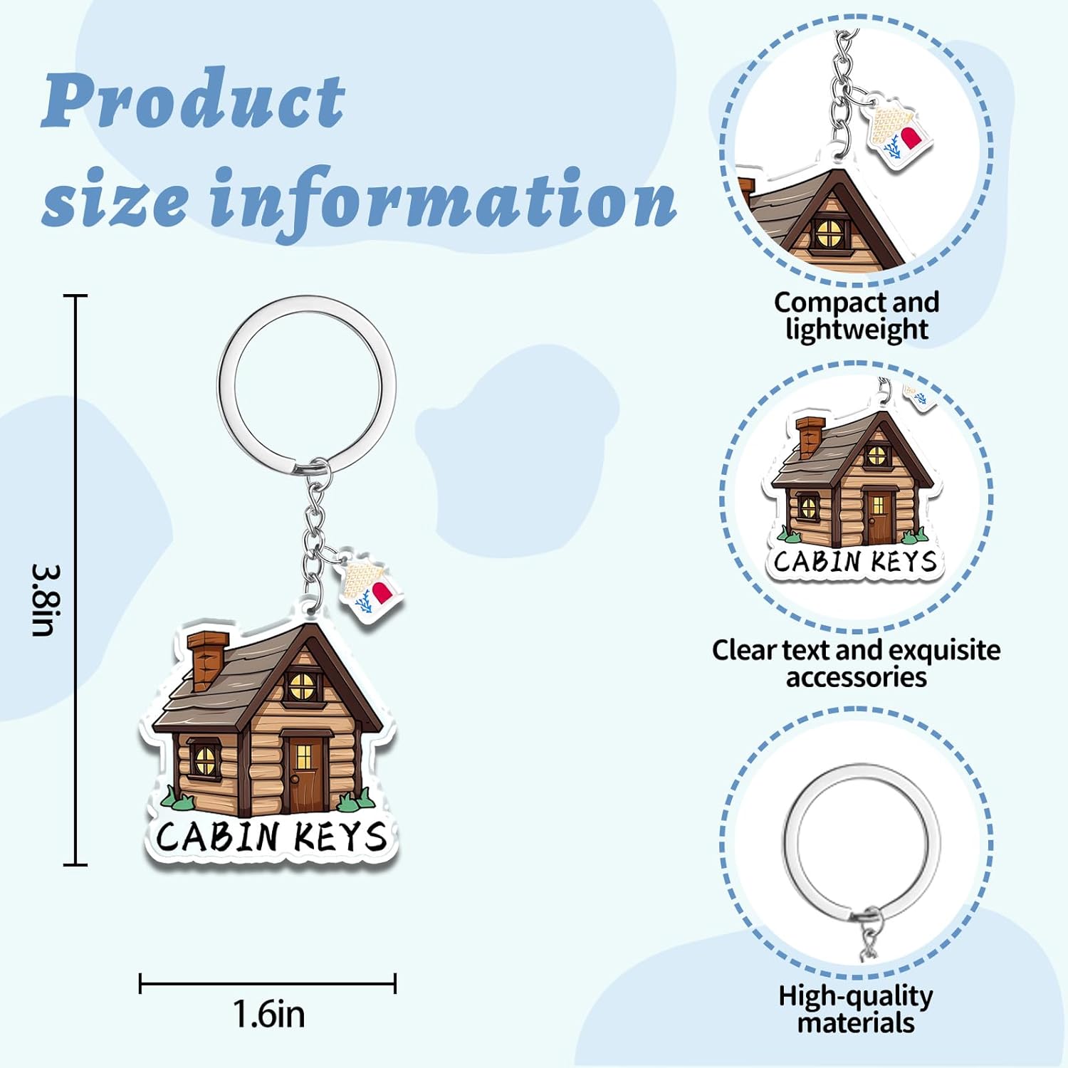 Cabin Key Keychain Acrylic keychain for Rustic House New Home Gift for Men Women, Homeowners Housewarming Cottage County Keychains - Image 6