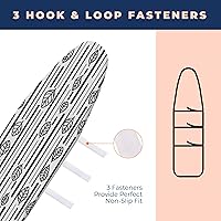 Vista 4 de Funda y almohadilla para tabla de planchar extra gruesa y resistente, acolchada, 4 capas, antiadherente, resistente a las manchas y a las manchas