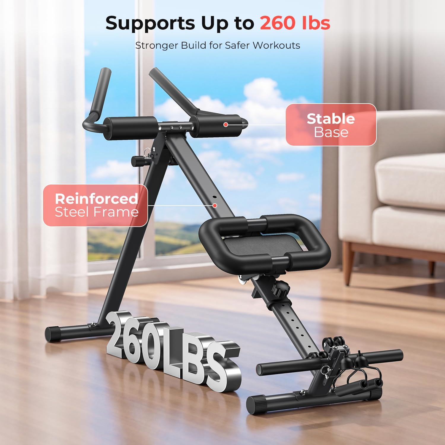 Ab Machine and Rowing Machine, 4 in 1 Rowing Machines for Home with 2 Adjustable Inclined Angles, Quiet & Foldable Rower Machine,Row Machine for Home