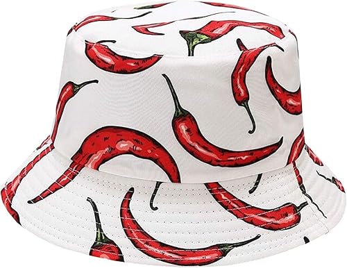 Sombrero de pescador reversible de doble cara con estampado unisex