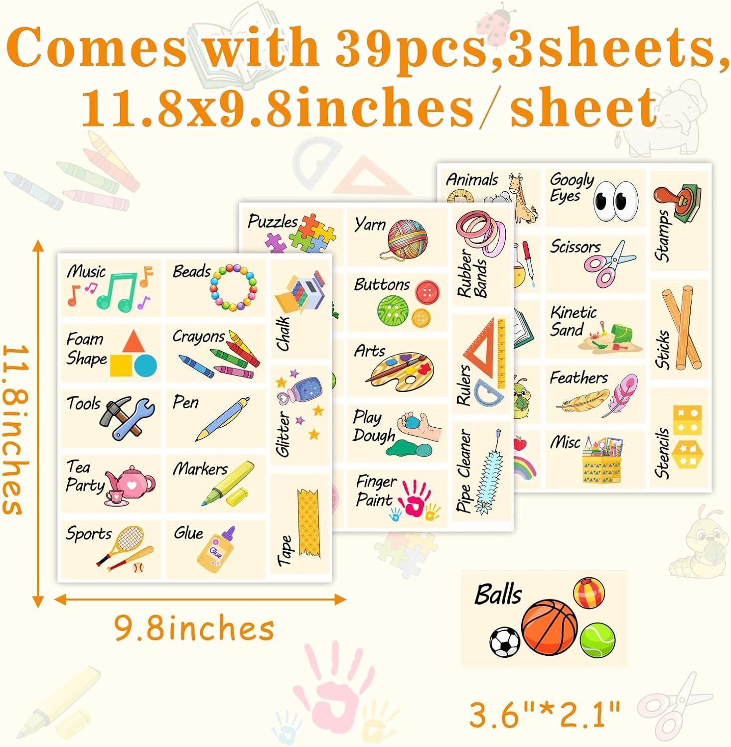Kids Classroom Labels Toy Storage Organizing Labels for Toddlers Playroom Daycare Supplies Organization Stickers Organizer Pictures Toy Label for Kindergartern Bins Box Containers Nursery
