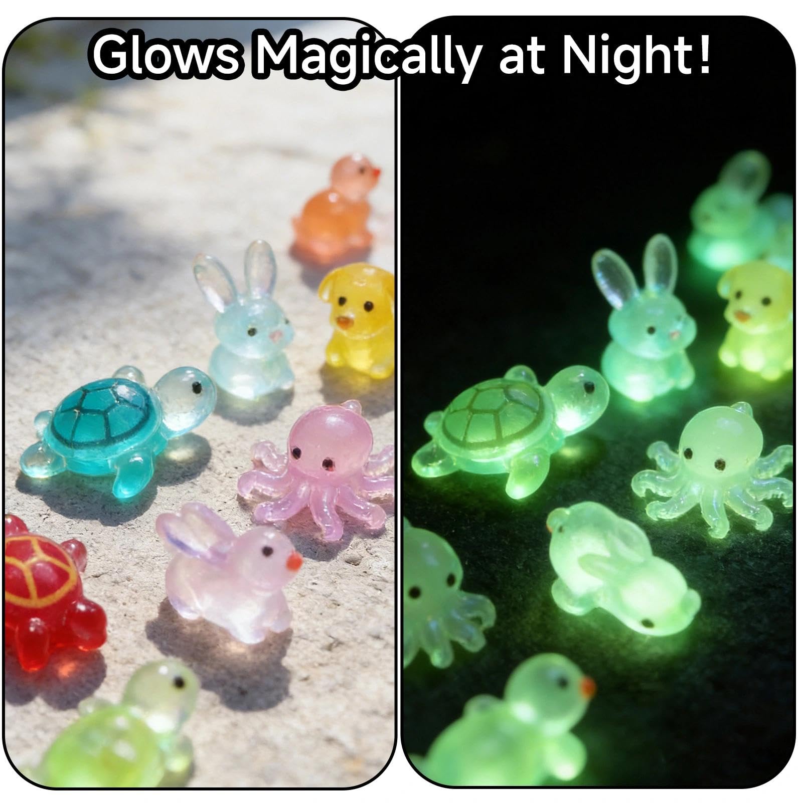 Zhixan 200PCS Glow in The Dark Mini Resin Animals, Tiny Small Miniature Animal Figurines Bulk, Ducks - Image 2