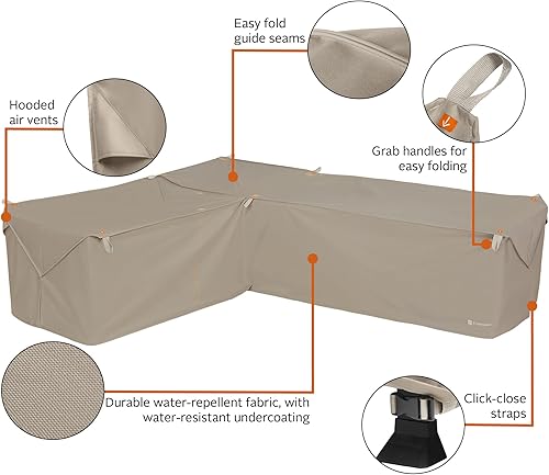 Miniatura 29 de Classic Accessories Storigami - Juego de fundas seccionales resistentes al agua para patio de 104 pulgadas, fácil de plegar hacia la derecha