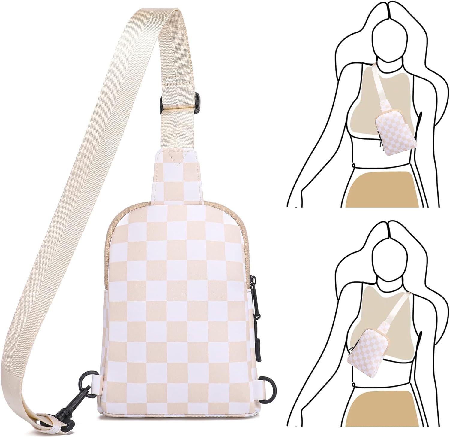 INICAT Nylon Crossbody Sling Bags For Women Small Cross Body Fanny Pack Phone Travel Purses Gifts - Image 4