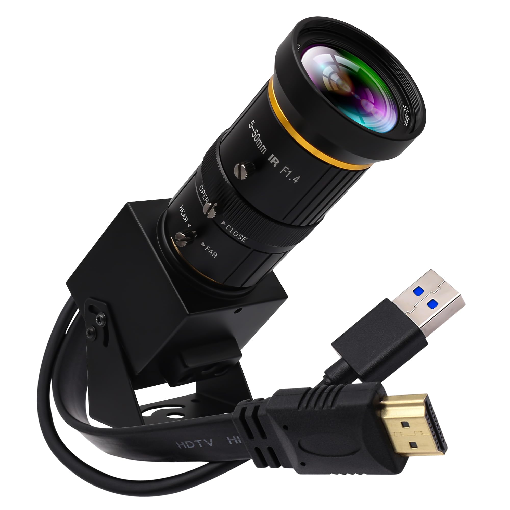 Zoom Ottico 10X 60fps HDMI USB3.0 Fotocamera 4K Ad Alta Velocità H.264 Uscita simultanea Webcam PC Plug and Play per Sicurezza Informatica Industriale Live Streaming CCTV Proiettore