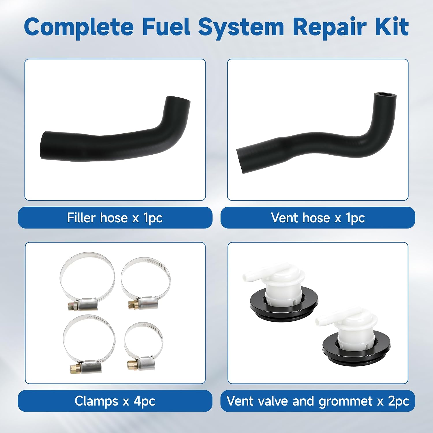 52040079 52040081 Fuel Filler Hose with Vent Valve and Grommet Kit Replaces 5360058 911060 for Jeep Wrangler YJ 1987-1995 Gas Tank