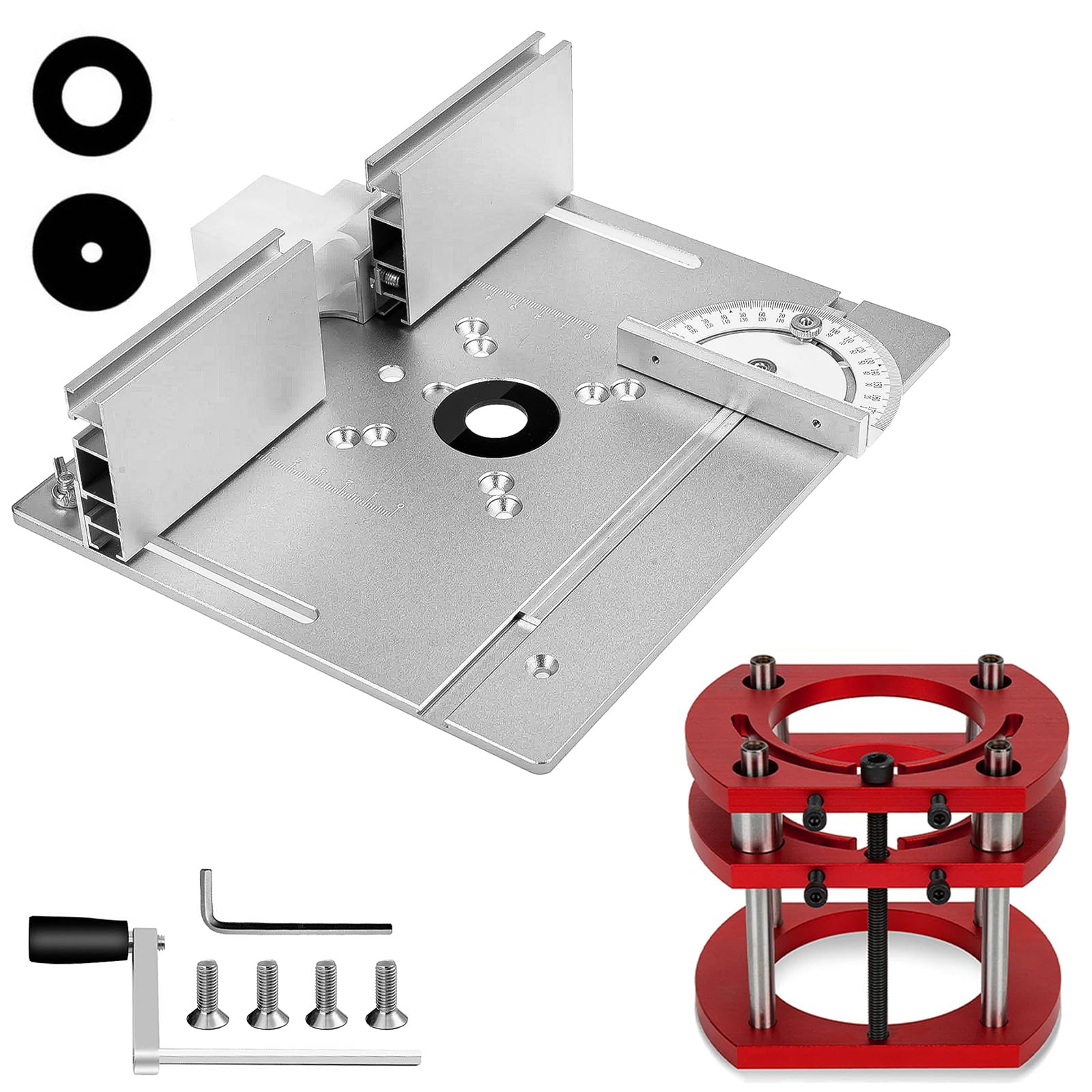 Piastra Per Router Da Tavolo - In Lega Alluminio Con 3 Anelli, Per Fresatrice Legno - Foto 10