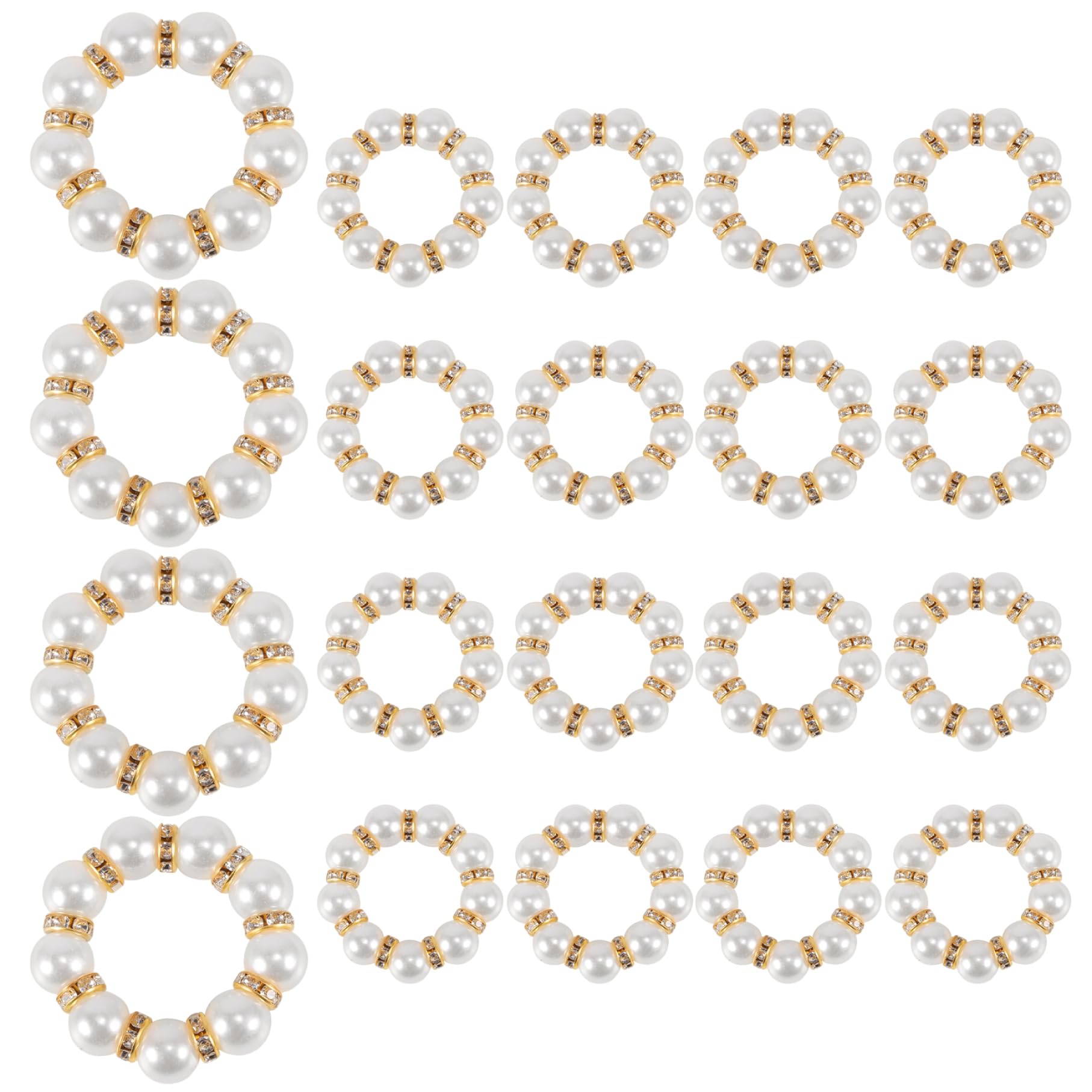 Anillos para servilletas de perlas elásticas para decoración de mesas de bodas y banquetes