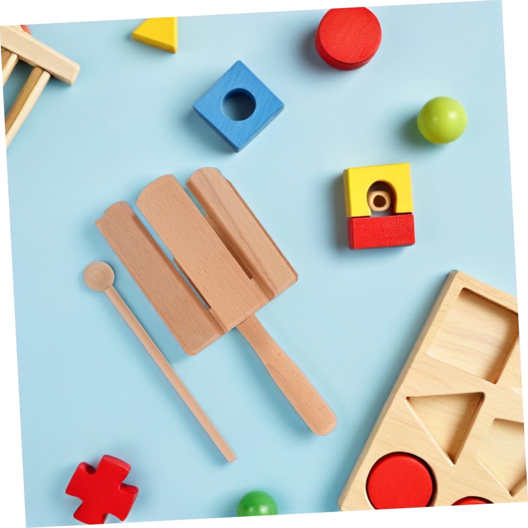 Beaupretty 2 Piezas De Ritmo Musical - para Herramientas Orff Juguetes para Pequeños Instrumento De Aprendizaje De Educación Temprana Instrumentos De Percusión De Madera para