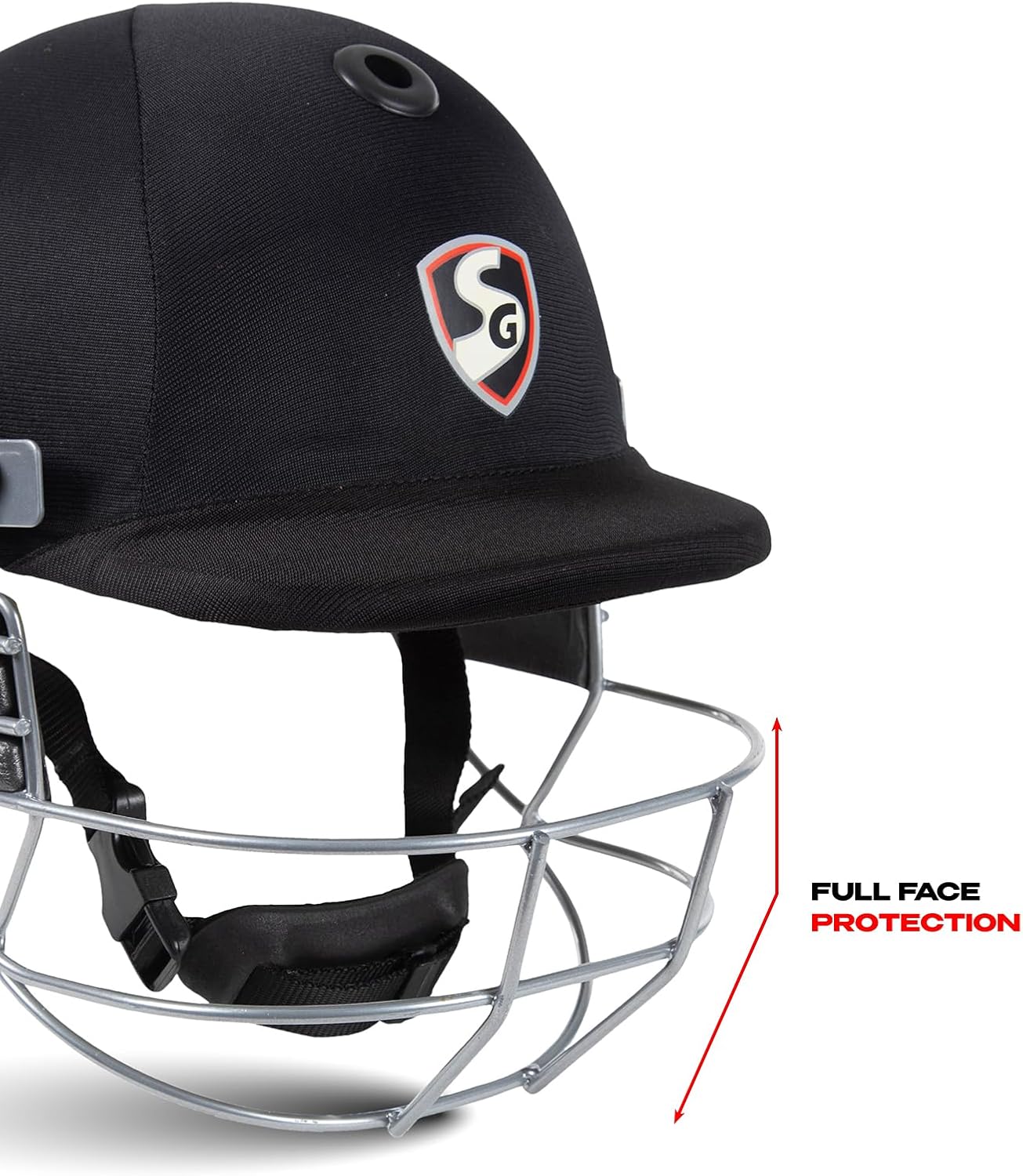 SG Cricket Blazetech Premium Helmet, Lightweight with Foam Pads, Steel Visor and Airflow Ventilation, Multiple Color & Size