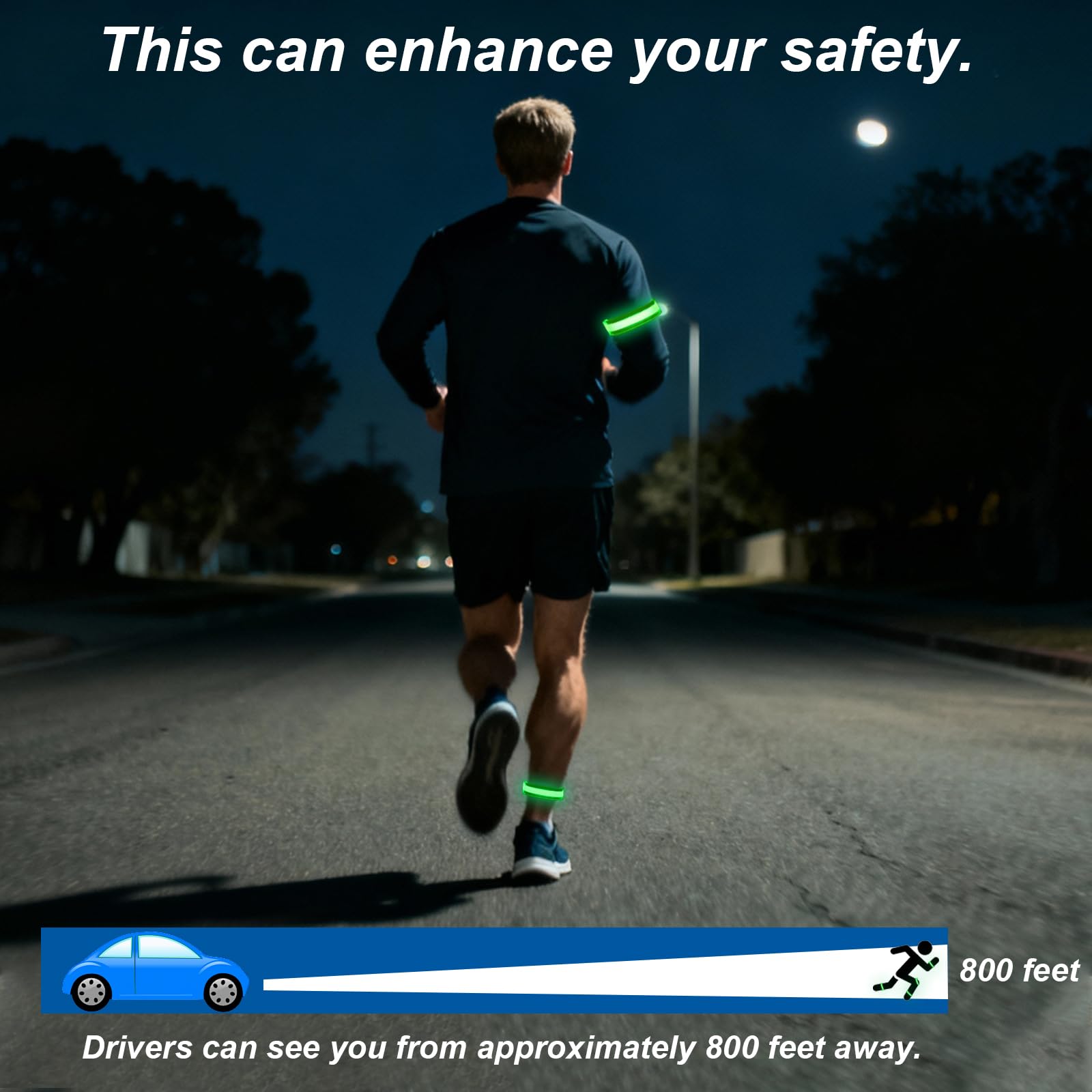 TNSLAND 2PCS Braccialetto LED Ricaricabile, Bracciale Riflettente Impermeabile USB, 7 Colori 3 Modalità Illuminazione, Regolabile Leggero, Braccialetto Luminoso Sicurezza Corsa, Ciclismo, Bambini Cani
