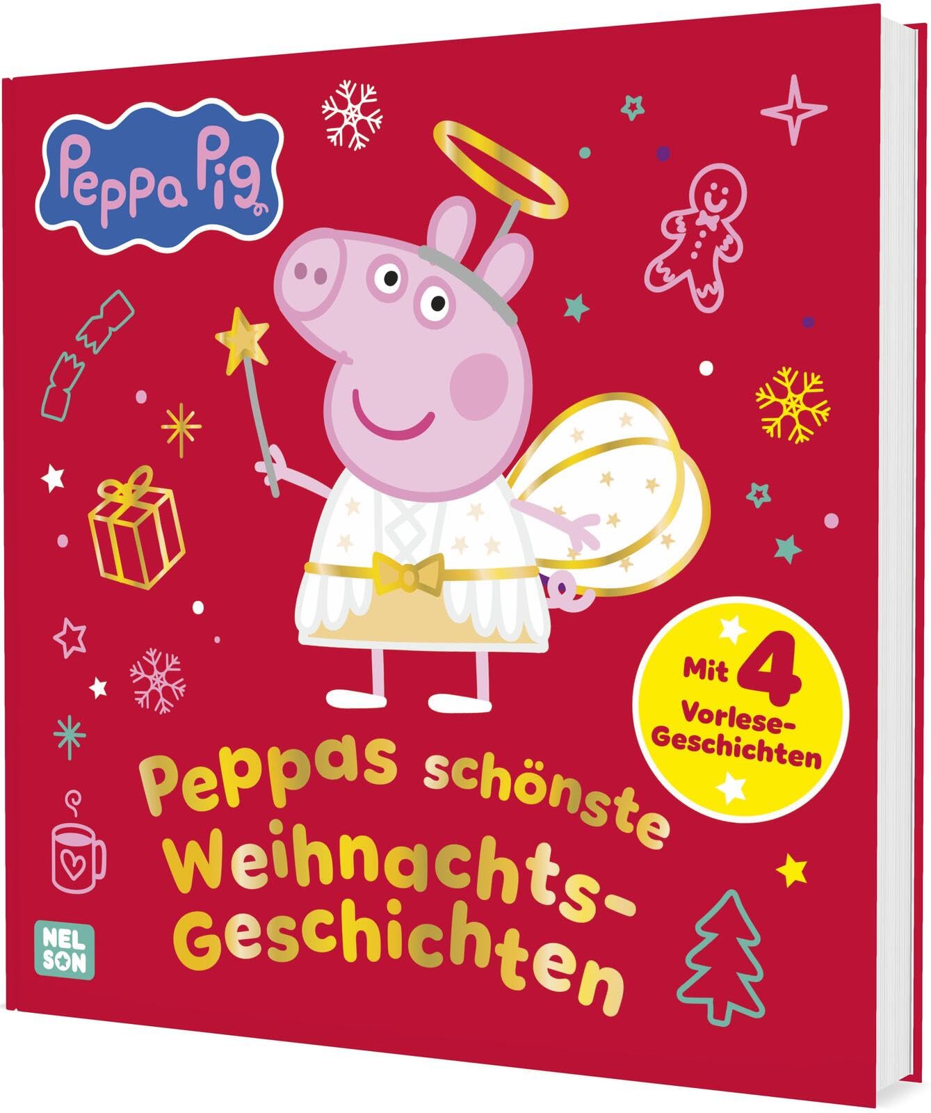 Peppa Wutz Bilderbuch: Peppas schönste Weihnachtsgeschichten: 4 Geschichten zum Vorlesen mit Goldfolie für Kinder ab 3 Jahren in der Adventszeit