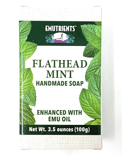 Miniatura 2 de Montana Emu Ranch - Barra de jabón hecho a mano de menta Flathead de 3.5 onzas - Hecho con aceite de emú puro