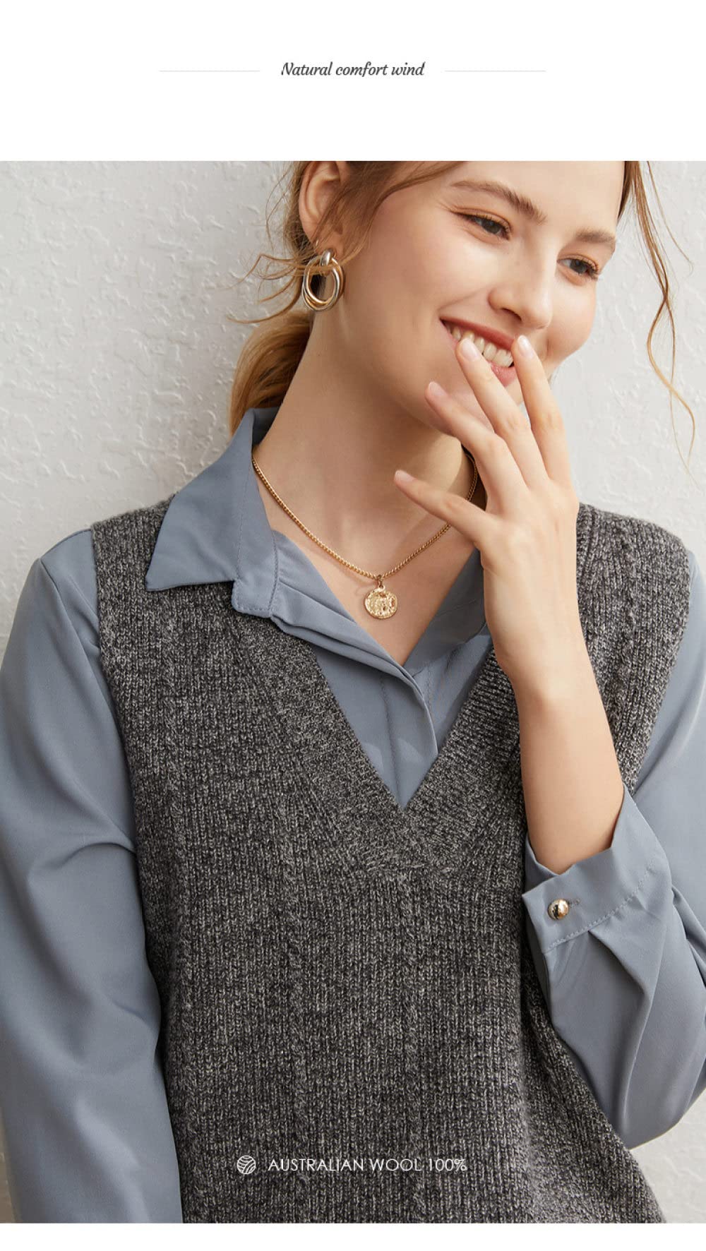 Chaleco Mujer Punto,Chaleco De Suéter con Cuello En V para Mujer Retro Corto Negro Gris A Rayas Jacquard Dobladillo Dividido Irregular Sin Mangas Chalecos De Punto Chaleco De Estilo Prep