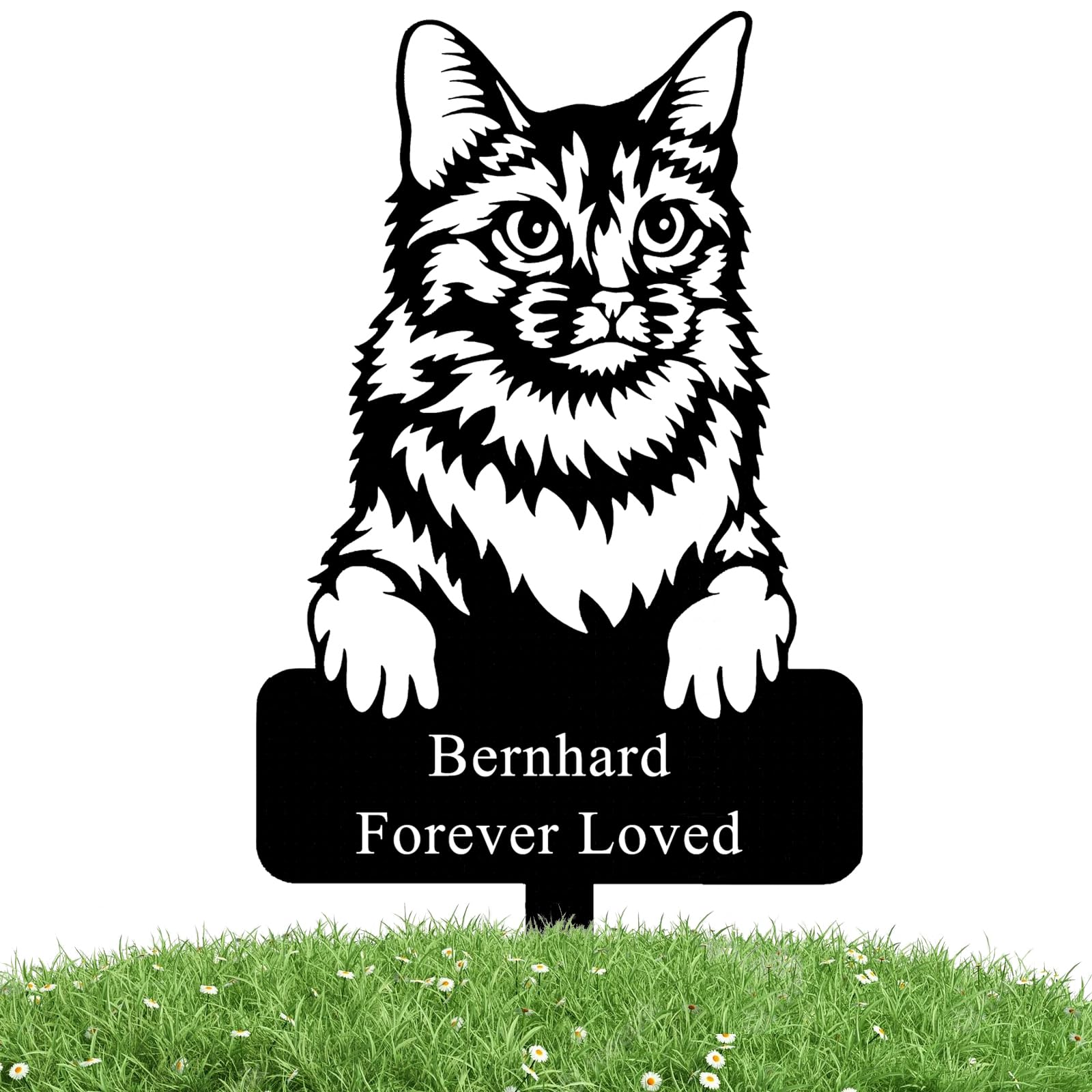 Custom Cat Name Memorial Grave Stake Marker, Custom Cat Garden Metal Stake, Cat Memorial Metal Sign, Personalized Cat Memorial Stake, Outdoor Cat Garden Decor