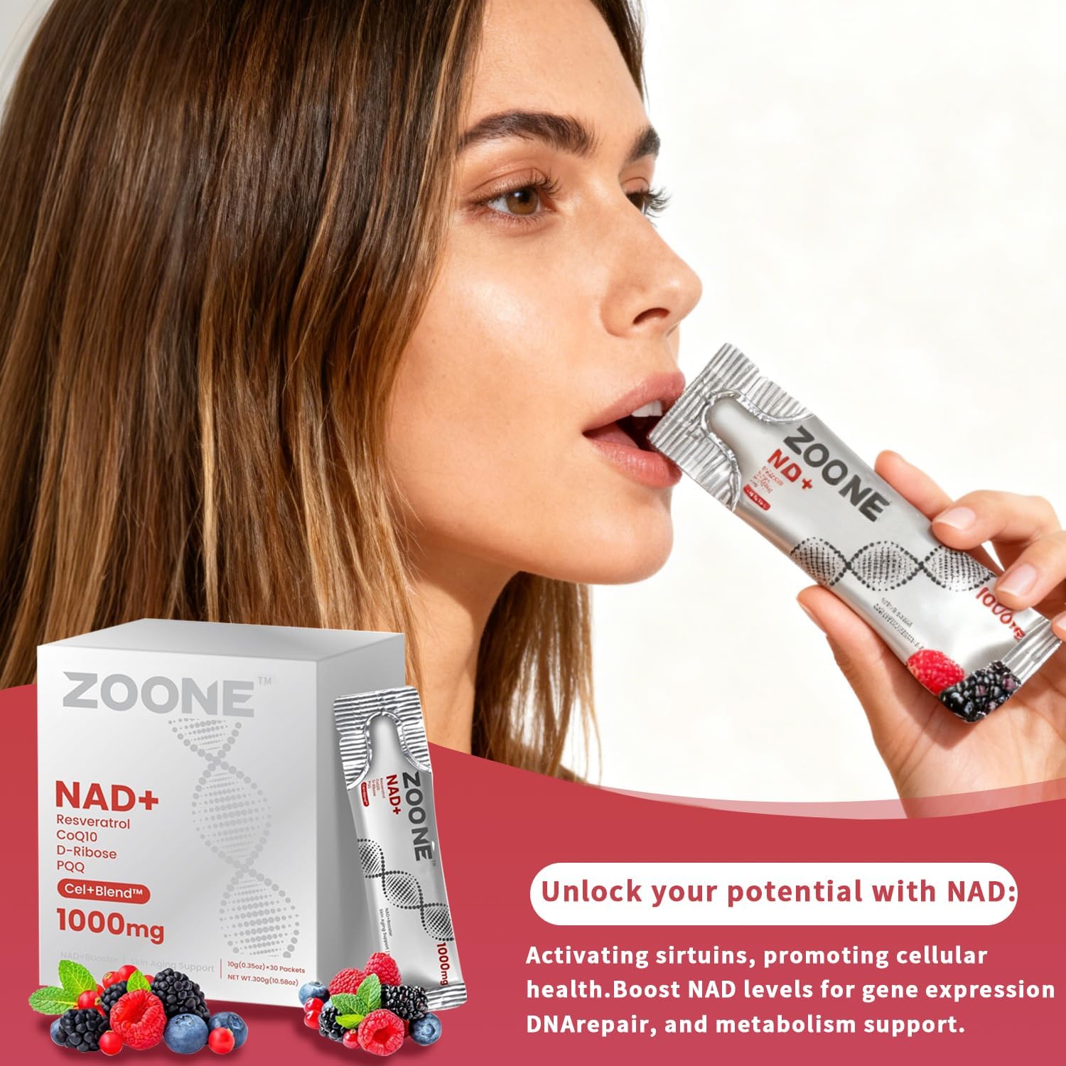 NAD Resveratrol Supplement, NAD+ Liquid Supplement 1000mg, with Nicotinamide Riboside, Resveratrol & PQQ, NAD Supplements for Men & Women, Healthy Aging & Boosts Cellular Energy – 30 Packs - Image 7