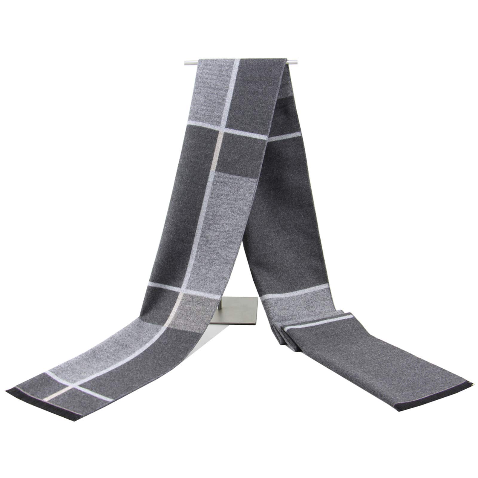 Men's Scarves Classic Winter Plaid Scarf Soft Warm Neckwear 72"x13"