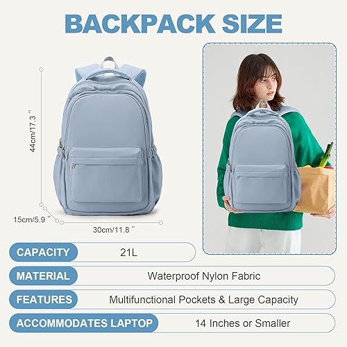 Miniatura 3 de Mochila ligera para mujeres y hombres, laptop, viajes, trabajo, casual, mochila universitaria, linda mochila de viaje estética, bolsa de artículos