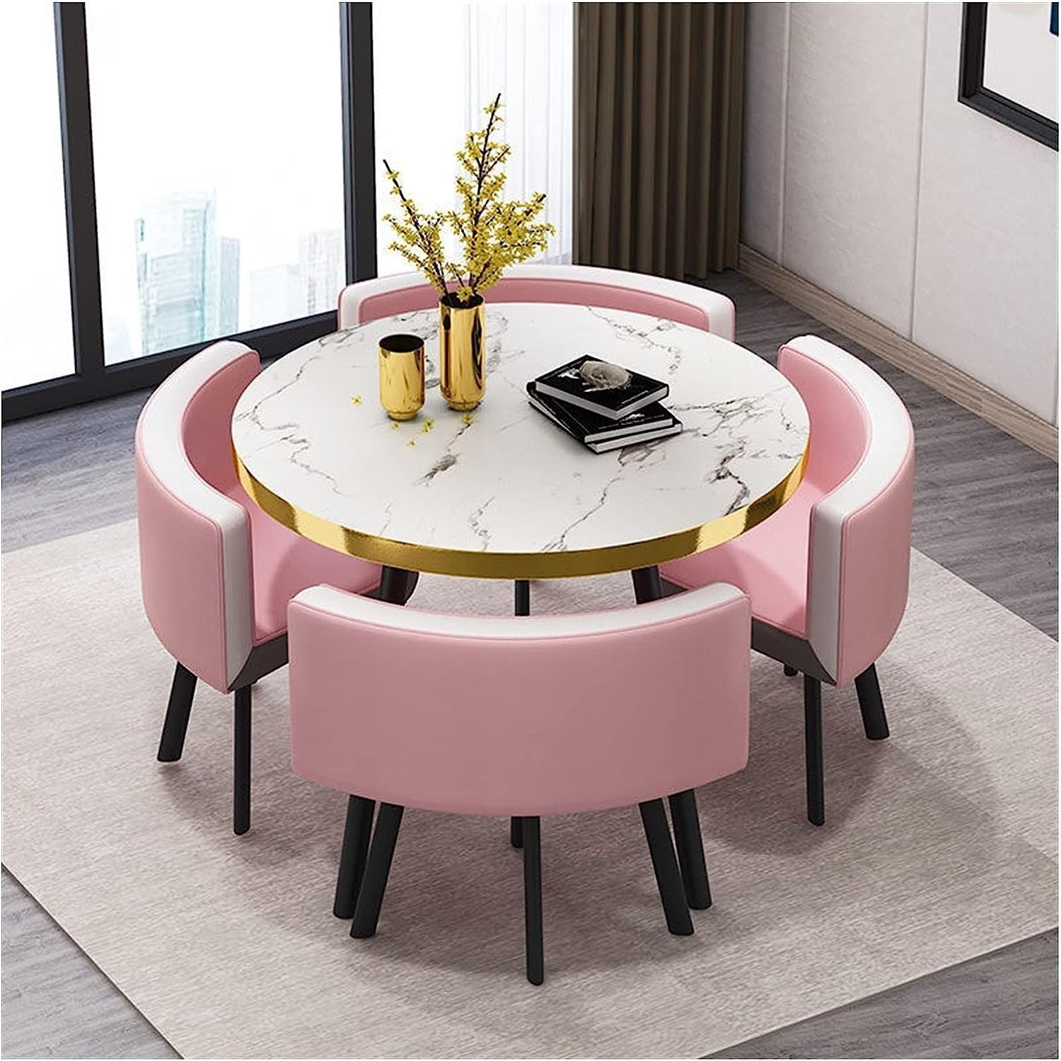 Dining Table and Chair Set, Folding Dining Table C Modern