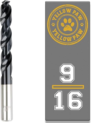 9/16 Inch Drill Bit for Metal - Industrial Grade M35 Cobalt Titanium Aluminum Nitrite - 9/16" Diameter & Total Length of 6" with Working Length of 3" Easily Drill Into Metal, Steel, & Aluminum