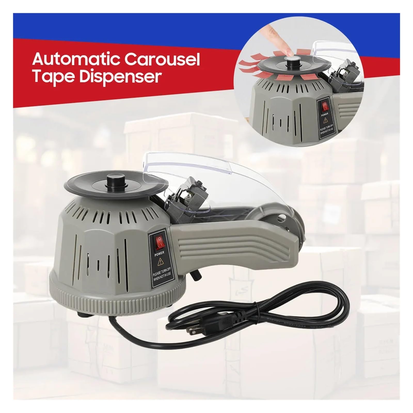 Reggiatrice in Acciaio, reggiatrice, taglierina Automatica per Nastro Adesivo, Dispenser Elettrico per imballaggio 25W, Kit di reggiatura Portatile,