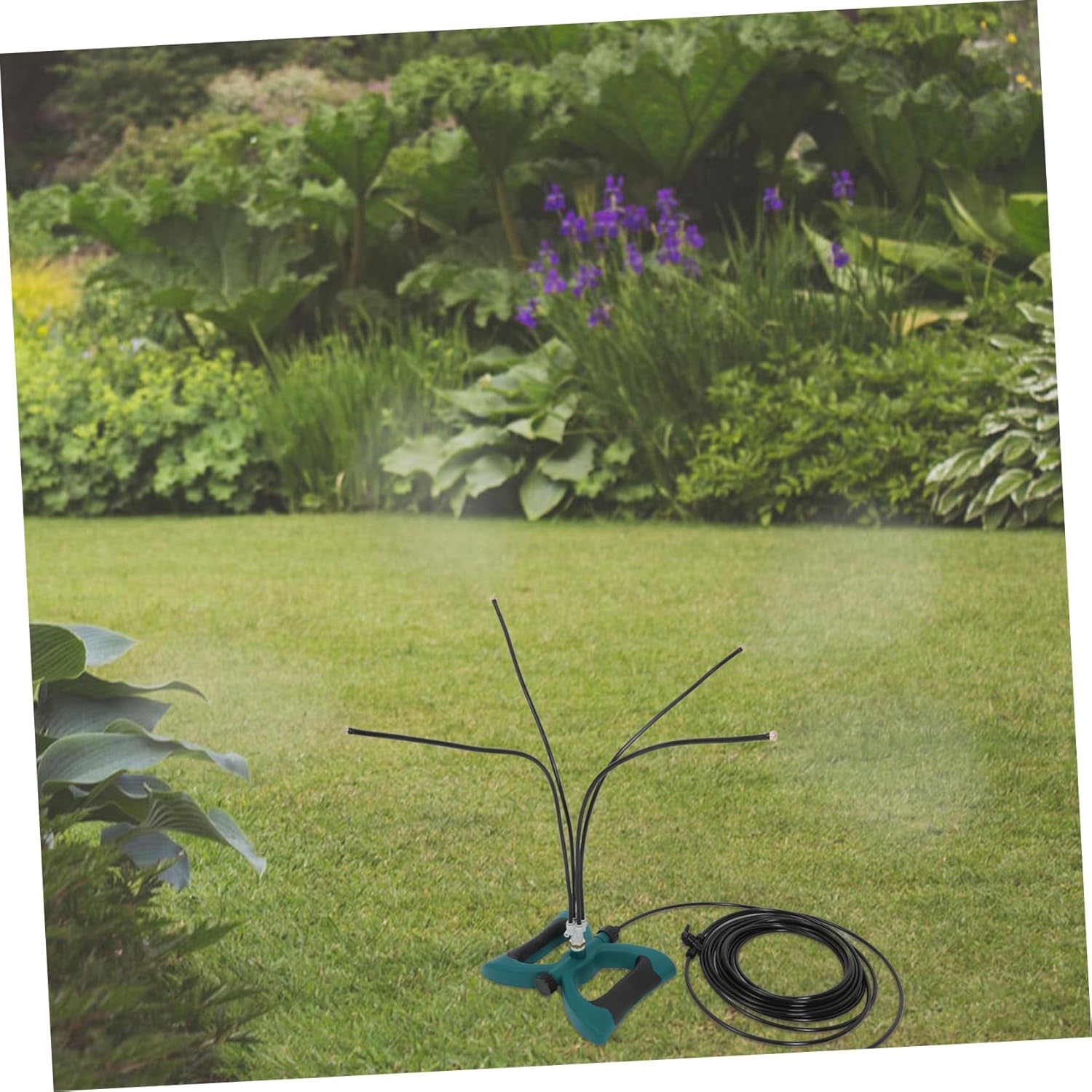 Mipcase 1 Set Outdoor Mister System with Spray Heads High Efficiency Cooling Misting Kit for Patio Garden and Backyard Compatible with Standard Garden Hoses for Hot Summer Days