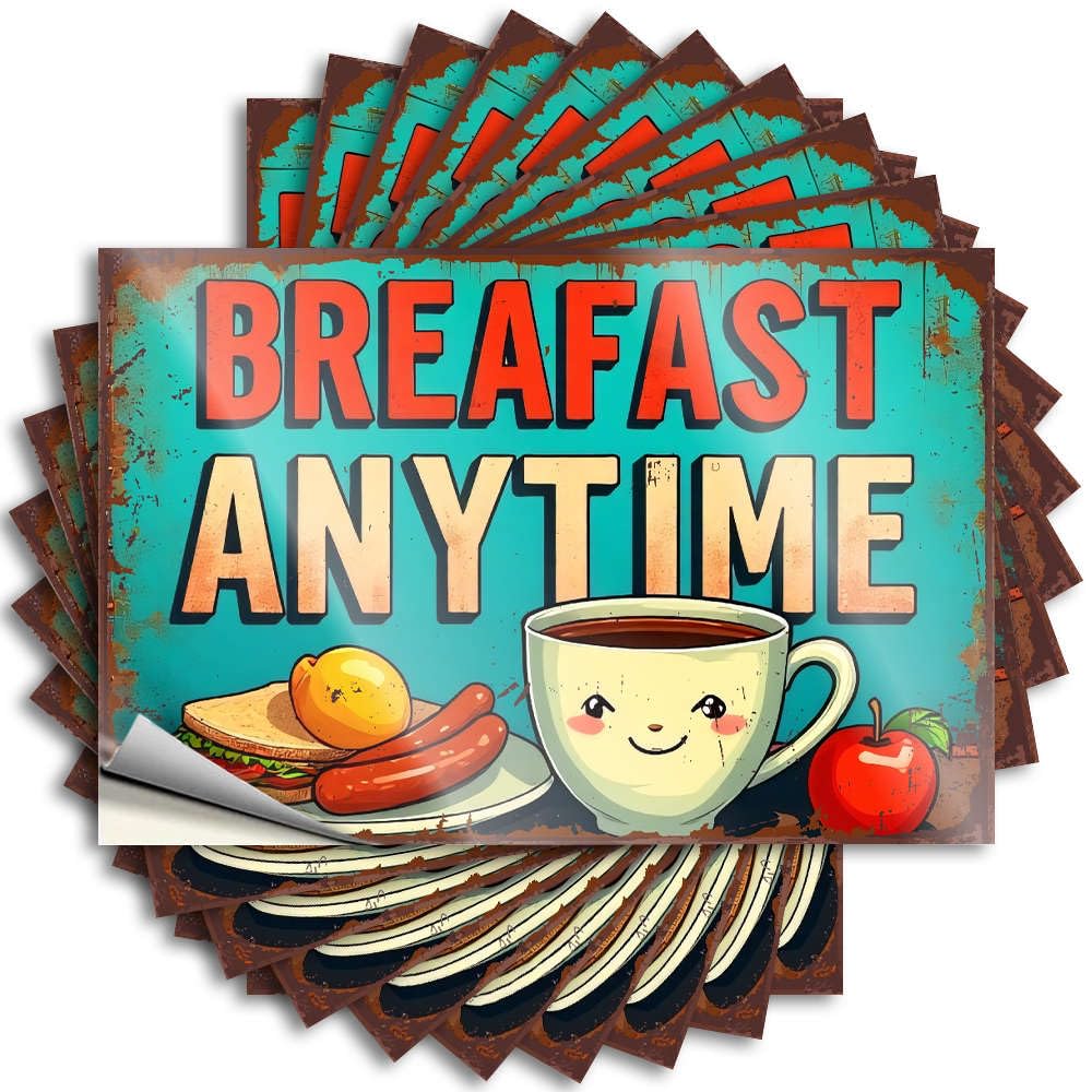 Decal - Cool Garage Breakfast Anytime with Joy! for Teacher Funny Home Decor(6X9CM)