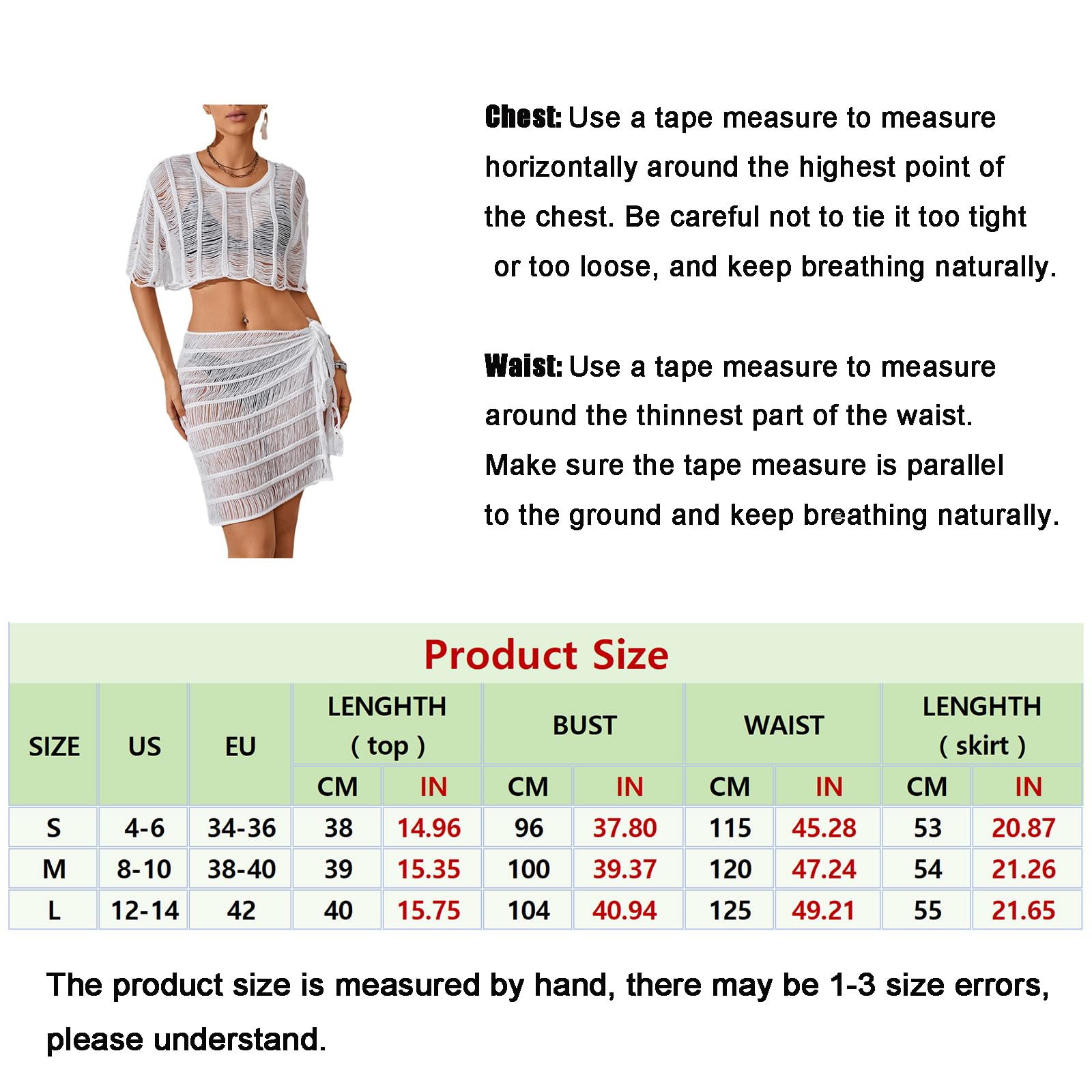 2 Pezzi Crochet Swimsuit Cover ups per Le Donne Lavorato a Maglia Scava Fuori Crop Top Lace Up Mini Gonna Set