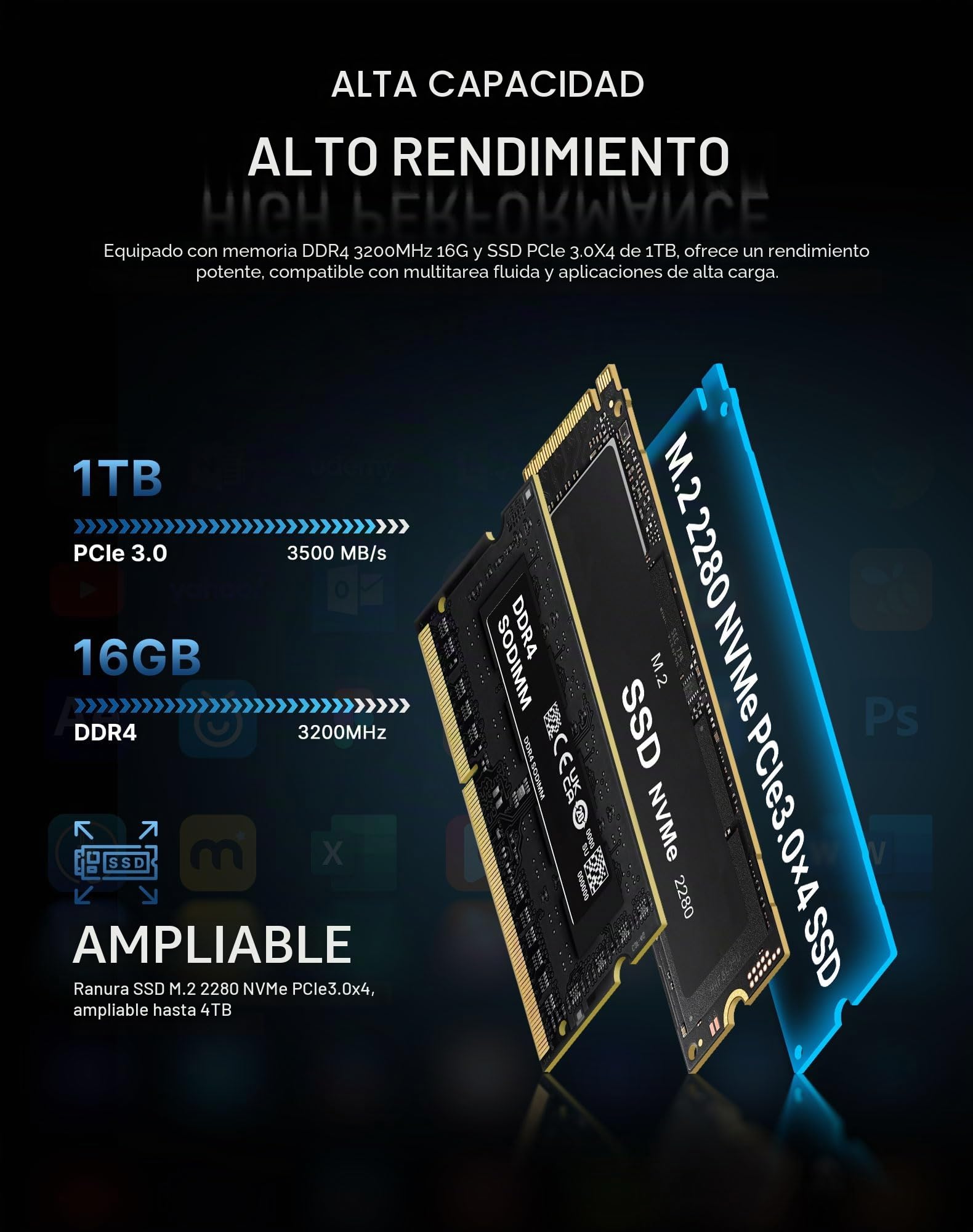 BOSGAME E5 Mini PC para hogar y Oficina, Ryzen 5300U (supera 4300U, hasta 3,8 GHz), 16 GB RAM DDR4, SSD NVMe de 1 TB, Mini PC de Escritorio, Triple Pantalla 4K, Doble LAN 2,5G, WiFi 5, BT5.0